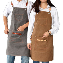 Load image into Gallery viewer, 2020 New Thick Canvas Unisex Apron Bib Chef Kitchen Aprons for Women Men Coffee Shop Barber BBQ Bib working uniform
