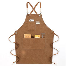 Load image into Gallery viewer, 2020 New Thick Canvas Unisex Apron Bib Chef Kitchen Aprons for Women Men Coffee Shop Barber BBQ Bib working uniform
