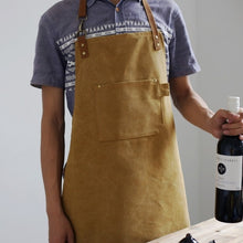 Load image into Gallery viewer, 2020 New Thick Canvas Unisex Apron Bib Chef Kitchen Aprons for Women Men Coffee Shop Barber BBQ Bib working uniform
