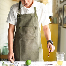 Load image into Gallery viewer, 2020 New Thick Canvas Unisex Apron Bib Chef Kitchen Aprons for Women Men Coffee Shop Barber BBQ Bib working uniform
